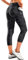 Damen-Fahrradhose, 4D-gepolstert, hohe Taille, Radhose, Caprihose, 3/4 Radhose mit Reißverschlusstaschen, Camoblack, M