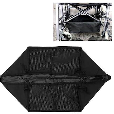 Topyond Schwarze, Bewegliche Rollstuhltasche unter Dem Sitz Mit 600D-Oxford-Stoff, Praktischer Aufbewahrungskorb Für Rollatoren, Ideal Für ältere Und Behinderte Benutzer