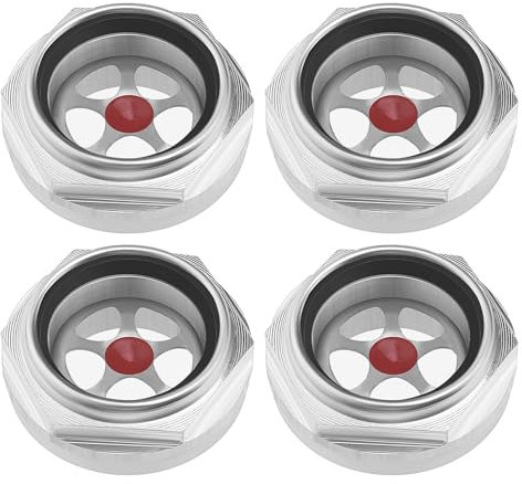 VGOL 4pcs 3/4 Verre de Vue Niveau d'huile de Compresseur d'air Connecteur de Niveau Liquide en Alliage d'aluminium BSP Adapté au Compresseur d'air Vérifier le Niveau d'huile de la Pompe