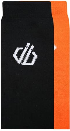 Dare 2B Unisex Erwachsene Socken (2 Stück) (Einheitsgröße) (Papageientaucher Orange/Schwarz), Papageientaucher, Orange/Schwarz, Einheitsgr��e