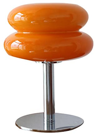 Qcwwy Lampes de Table Japonaises en Forme de Tarte aux œufs Nordiques, économes en énergie, Lumière Douce, Lampe de Table en Verre, Lampe de Bureau Rétro Mignonne pour (Commutateur de