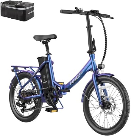 Fafrees [ Offiziell F20 Lasting E-Bike Herren 20 Zoll mit Akku 36V 18,2Ah bis 120KM, Elektrofahrrad Damen 250W, Ebike Mountainbike 25KM/H, E Klappfahrrad Erwachsene 120KG Gehhilfe (Aurorasviolett)