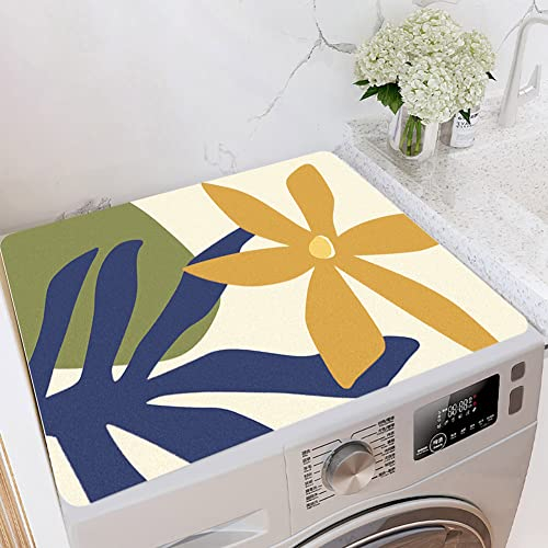 QHanky Housse de Réfrigérateur 65 * 90cm,Housse de Protection Diatomite Tapis de Bainpour Réfrigérateur Couvercle Anti-poussière Polyvalent Housse de Machine à Laver pour Réfrigérateur Lave-Linge