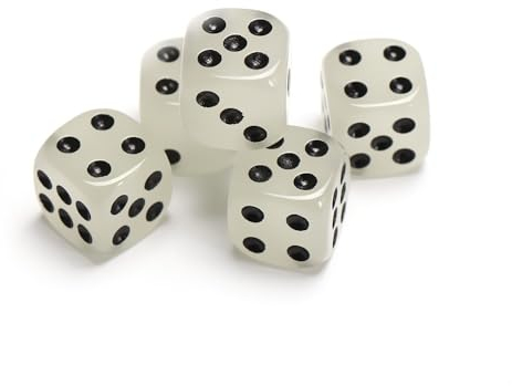 12 dadi luminosi da gioco, 6 lati, 14/16 mm al buio, per serate di gioco interne ed esterne (16 mm)
