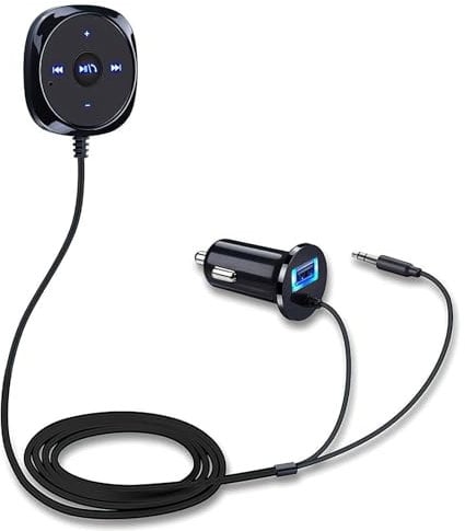 Car Bluetooth AUX Adapter, Bluetooth 5.3 Receiver Plug and Play, Supports Siri, Bluetooth 3.0 Standard, Noise Cancellation, Fit for Speakers, Hands-Free Calls and Music