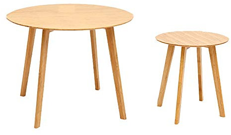 CAFIEDR Couchtisch Leisure Nesting-Beistelltisch, 2 Couchtisch-Kombinationen, runder Ablagetisch, Holzfarbe