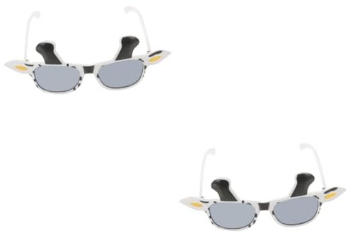 TOGEVAL 2St Kuhbrille Sonnenbrille mit Animal-Print geburtstag sonnenbrille Kuh Brille Kuhmaske halloween brille halloween augenlinsen Frauen-Kuh-Sonnenbrille lustige Brille Stk