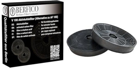 AF 100 Berfico Aktivkohle-Ersatzfilter/Amica KF 17146 passendes Alternativprodukt zu Silverline AF100 / für bestimmte Silverline Dunstabzugshauben/ 1 Set bestehend aus 2 Ersatzfiltern