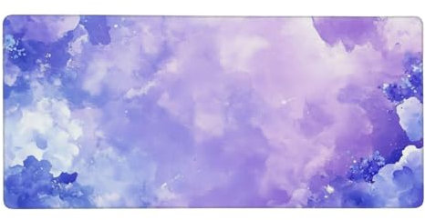 Gaming Mouse Pad 600x300x3mm,Purple Large Mouse Mat XL Cloud Extended Mouse Pad with Stitched Edges,Anti-Slip Rubber Base and Soft Smooth Surface,Long Desk Mat for Home Office Gaming Room Decor-LG1070