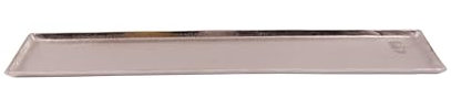 Deko-Tablett ohne Griffe Dekoteller aus Metall Aluminium rechteckig in Raw-Optik (Silber, 75,5x13,5cm)
