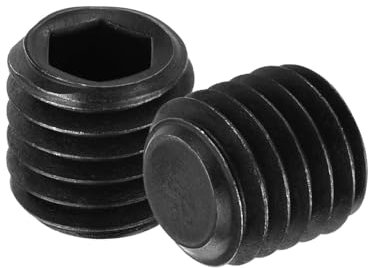 sourcing map 10Pcs Hex Socket Grub Screw, M10x10mm 304 Stainless Steel Head Socket Set Screws Flat Point Grub Bolt for Door Handles, Light Fixture Repair, Black