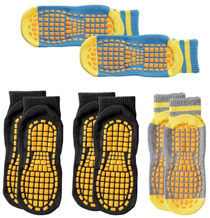 4 Paar Kinder Anti-Rutsch-Socken, Trampolin-Socken, Anti-Rutsch-Punktsocken, Indoor-Bodensocken, Trainings-Yoga-Socken
