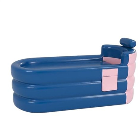 Vasca da bagno gonfiabile, pieghevole, vasca da bagno portatile per adulti, autoportante con poggiatesta e tasca laterale di supporto lombare, per interni ed esterni