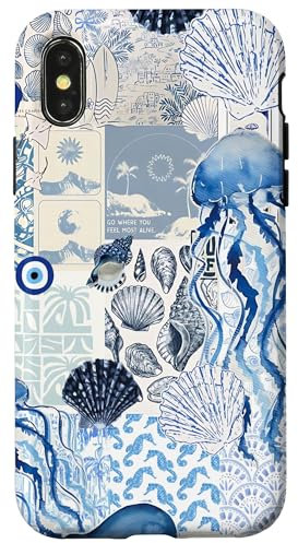 Coastal Granddaughter Aesthetic Preppy Seashell Ocean Case for iPhone X/XS