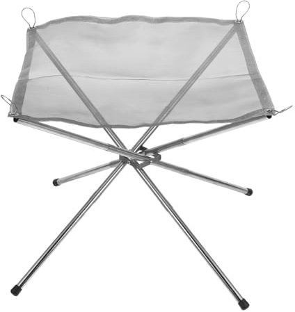 VINTORKY Tragbarer Edelstahl Lagerfeuerofen Faltbares Gestell Für Outdoor Aktivitäten Camping Grill Mit Abnehmbarer Kochplatte Feuerstelle Für Garten Und Reisen