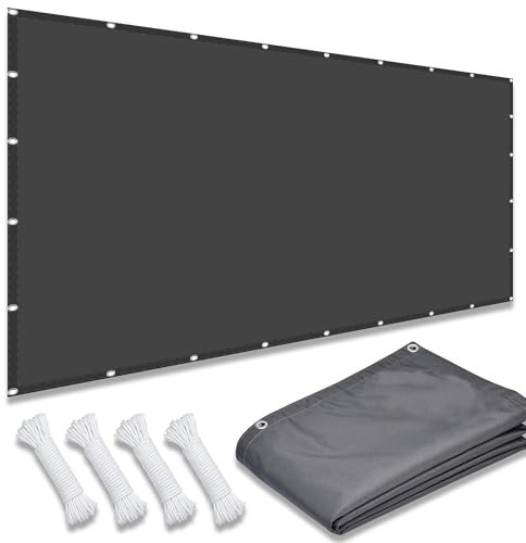 Sonnenschirm Segel 5 x 6 m Witterungsbeständig Außenbereich Sonnensegel Outdoor Sonnennetz Vielen Größen mit Spannseilen für Balkon Terrasse, Dunkelgrau