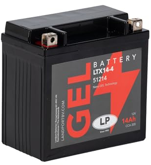Landport Gel Starter Battery 12 volt, 14 Ah/10hr, 205 CCA With Gel Technology-Ideal For Motorcycles & Powersport Vehicles Fits Honda ST 1100 Pan European (SC26) 1990-2001 MG LTX14-4