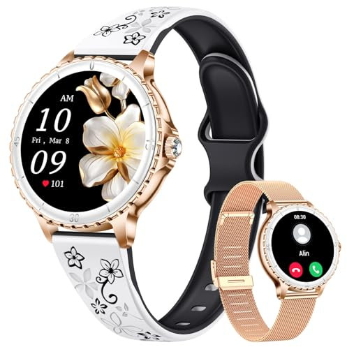CIVO Smartwatch Damen mit Telefonfunktion Fitnessuhr: 110+ Sportmodi Smart Watch Fitness Tracker Schrittzähler - Rosegold Wasserdicht Sportuhr Kompatibel Android iOS