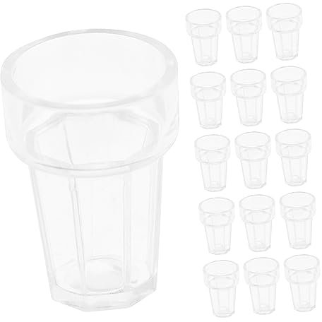 Hemobllo 20Pcs Mini Water Cup Models for Dollhouse Accessories Decorative Miniature Tea Cups for DIY Craft Projects Bright Color Material for Tiny House