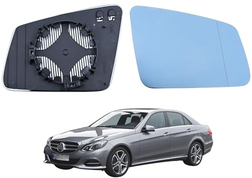 Den Spiegelglas Beifahrerseite ist für alle Modelle von Mercedes-Benz S/C/E-class W212 W204 W221,Ersatz Spiegelglas Heizbar, Blau Spiegelglas Außenspiegel Glas, Beheizbar Rückspiegelglas (Rechts)