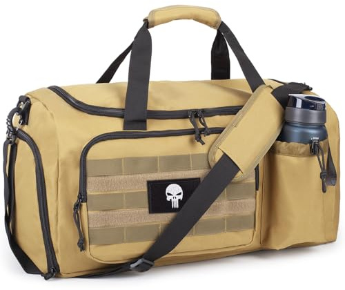 Bunnychic Taktische Sporttasche für Herren, große 60-Liter-Reisetasche | Taktische Sporttasche mit großem Volumen und vielen Fächern, wasserfeste Multitasche für Camping und Wandertouren