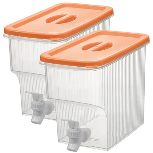 Dispenser per bevande in plastica da 2 pezzi da 3, 9 l, dispenser per succo trasparente con rubinetto e coperchi a tenuta stagna per bevande calde e fredde