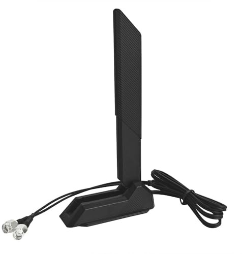 HSSDTECH WiFi 6E RP-SMA Magnetic Base Antenna for ASUS with 80cm | extension cable WiFi 6E Tri Band RP-SMA WLAN Antenna Magnetic Base Omnidirectional for Wi-Fi Cards PCI Card PC Mainboard