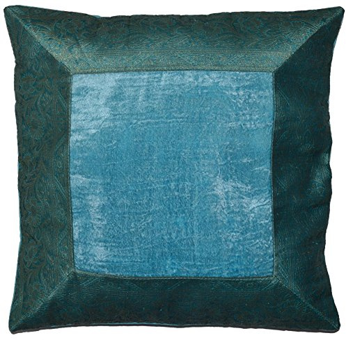 Deko-Kissenbezüge Kissenhülle Samt Brokat Asiatisch Indisch Orientalisch Bezug Kissen 50x50 cm (Türkis)