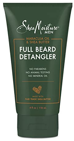 Shea Moisture Mens Full Beard Detangler, All Natural ingredients, Maracuja Oil & Shea Butter, Soften Hair & Ease Out Knots for a Scuff-Free Beard, 4 Ounce