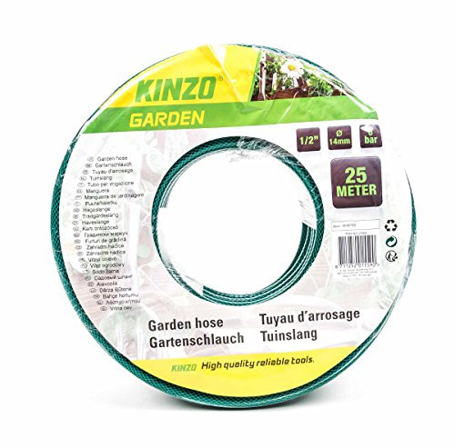Kinzo Gartenschlauch 3-lagig, Stärke 1/2 (Ø 14 mm), max. 6 bar, lieferbar in den Längen 10 m, 25 m, 50 m (25m)