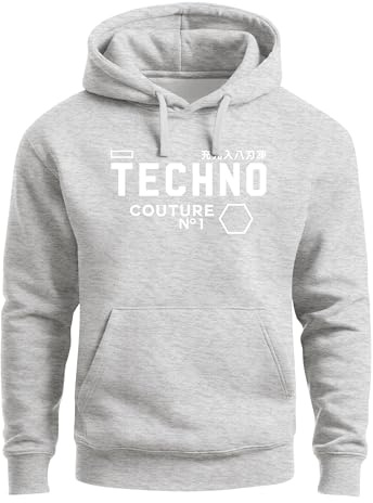 Neverless Techno Kapuzen-Pullover Hoodie Herren Männer