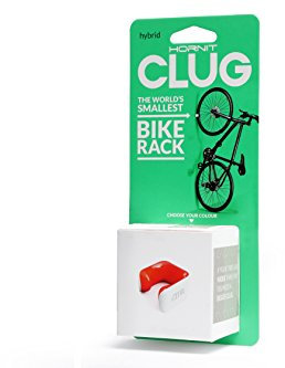 Hornit Clug – Der weltweit kleinste Fahrradträger – Hybrid-Fahrradaufbewahrung – weiß/orange (Reifengröße = 33-42 mm oder 1,3-1,75 Zoll)