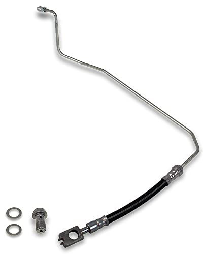 BESTPRICE 1x Bremsschlauch hinten links Länge 184mm mit Hohlschraube & Rohrleitung Kompatibel mit A udi A6 C5 (4B2) (4B5), SKODA SUPERB 1 (3U4), VW PASSAT B5 (3B5) (3B2), PASSAT B5.5 (3B3) (3B6)