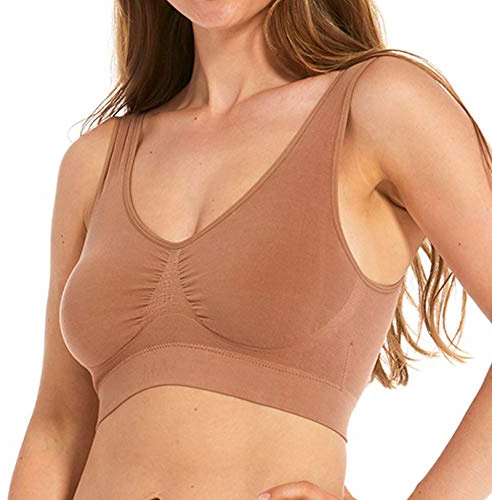 MAGIC BODYFASHION Damen Comfort Bra Material Natürlichen, Nahtlose Komfort, Bügelloser Bio-BH, Bamboo Mocha, M