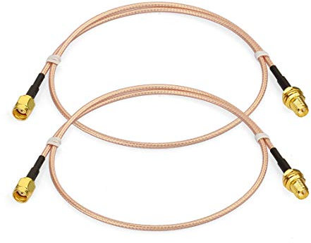 Bingfu Cable Antena WiFi RP-SMA Macho a Hembra Cable Alargador Antena WiFi Montaje en Mamparo Cable Coaxial 60cm (2-Paquete) para PCI Express PCIE Tarjeta de Red Inalámbrica Adaptador WiFi USB