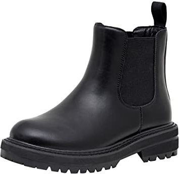 Dunes Damen Chase Chelsea Schlupfstiefel, breite Breiten erhältlich, Schwarz, 38.5 EU