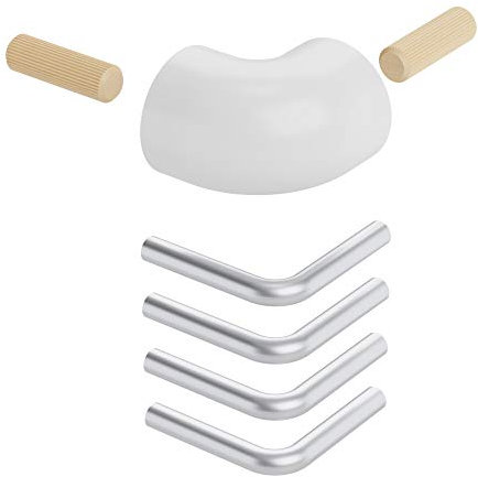 DOLLE Eckverbindungs-Set 90° Verbinder für Handlauf & Edelstahl-Füllstäbe nur kompatibel mit dem Brüstungsgeländer der Mittelholmtreppe Boston Weiß (RAL 9016)