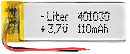Batterie 401030 LiPo 3.7V 110mAh 0.407Wh 1S 5C Liter Energy Battery pour l'électronique Rechargeable Téléphone Portable Smartwatch GPS - Ne Convient Pas à la Radiocommande 32x10x4mm (110mAh|401030)