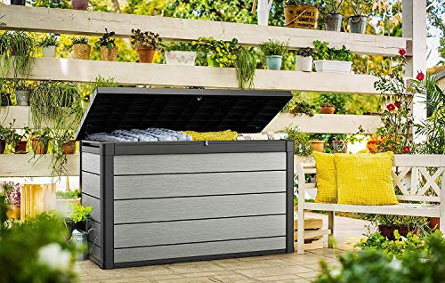 Koll Living Aufbewahrungsbox Maxi, 757 Liter - hochwertige Gartenbox mit Gasdruckfedern - viel trockener Stauraum für Sitzauflagen oder Gartengeräte - 100% wasserdicht