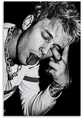 ASFDA Poster, Motiv: Hip Hop Rapper Machine Gun Kelly MGK Richard Colson Bäcker Star Poster und Wandkunstdruck, moderne Familie, Schlafzimmer, Dekoration, Poster, 40 x 60 cm