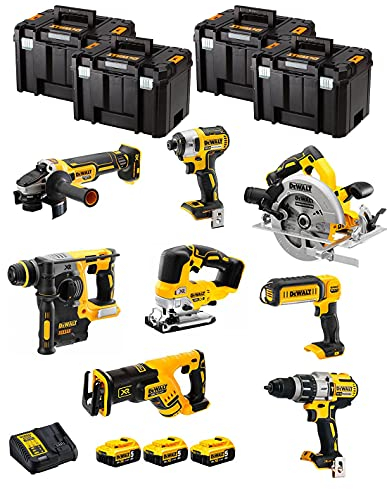 Kit DWK805T (DCD996 + DCH273 + DCG405 + DCF887 + DCS334 + DCS367 + DCS570 + DCL050 + 3 Batterien 5,0 Ah + Ladegerät + 4 x TSTAK VI)
