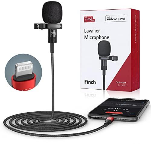 Apple MFi-Certified Pixel Microphone for iPad & iPhone - External Microphone for Live Streaming, Vlogging & Video Recording