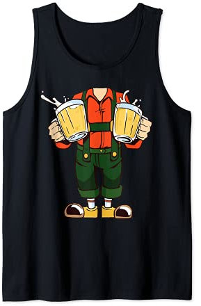 Oktoberfest Lederhosen Disfraz Jarras De Cerveza Celebración Camiseta sin Mangas