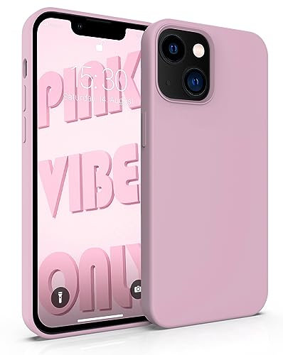 MyGadget Custodia per iPhone 13 - Hardcase con Strato Microfibra & Cover Silicone Resistente - Protezione Antigraffio & Antiurto - Rosa