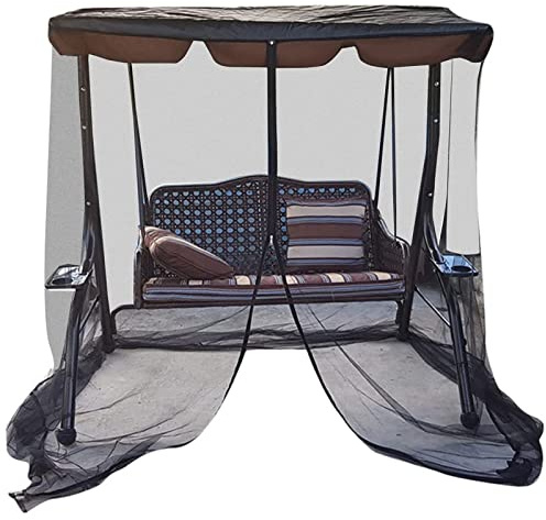 JIEXUHDE Hollywoodschaukel Moskitonetz mit Reißverschluss, Gartenschaukel Moskitonetz für 2/3 Sitzer Schaukelbank Hollywoodschaukel, Moskitonetz Outdoor(Size:205x125x205cm)