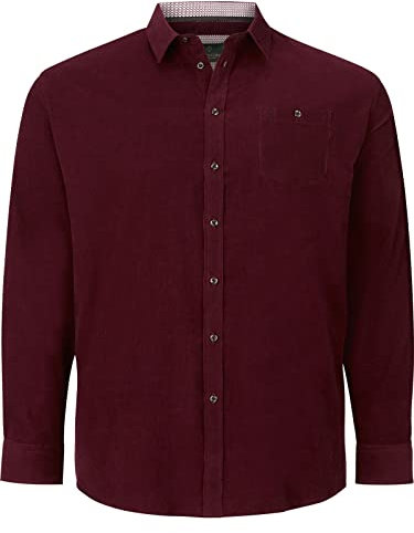Charles Colby Herren Cordhemd Duke Nilson rot, 4XL (XXXXL) - 49/50