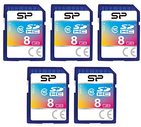 Silicon Power Lot de 5 cartes mémoire flash SDHC Classe 10 8 Go
