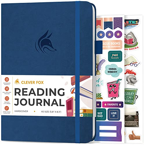 Clever Fox Lese-Tagebuch – geführtes Buch Rezensionsprotokoll mit Lese-Tracker – Geschenkbuchzubehör für Leseliebhaber – Buch-Tracking-Tagebuch für Kinder und Erwachsene – A5-Größe, 14,6 x 21,3 cm