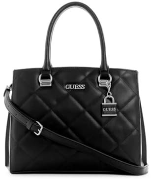 GUESS Factory Ackherman Quilted Satchel, Schwarz