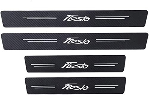 EAGLEG 4 Pezzi Car Adesivi Soglia Fibra Carbonio per FO-rd Focus Fiesta Kuga Fusion Edge ST-Line S-Max, Battitacco Pedal Stickers AntiGraffio Pellicola Protettiva, Auto Styling Accessori, Fiesta